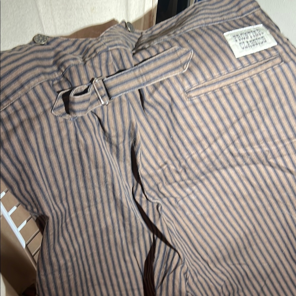 Striped Black&Brown Men's Pants - Picture 2 of 4